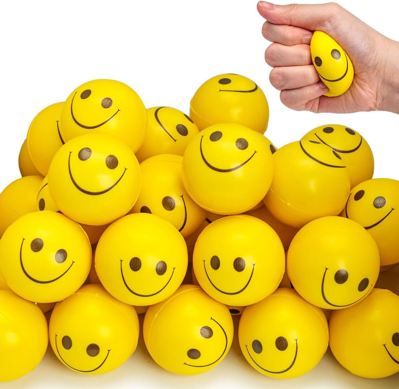 LovesTown 40-Pack Stress Balls – 2-Inch Squeeze Toys for Kids, Fidget & Squishy Stress Relief, Classroom Prizes, Party Favors, Goodie Bag Stuffers & Gifts for Kids and Adults